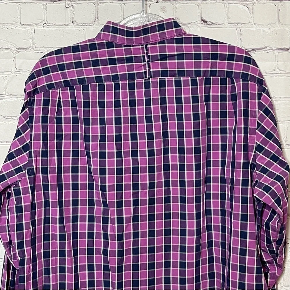 Banana Republic Soft Wash Slim Fit Plaid Long Sleeve Button Down size XL